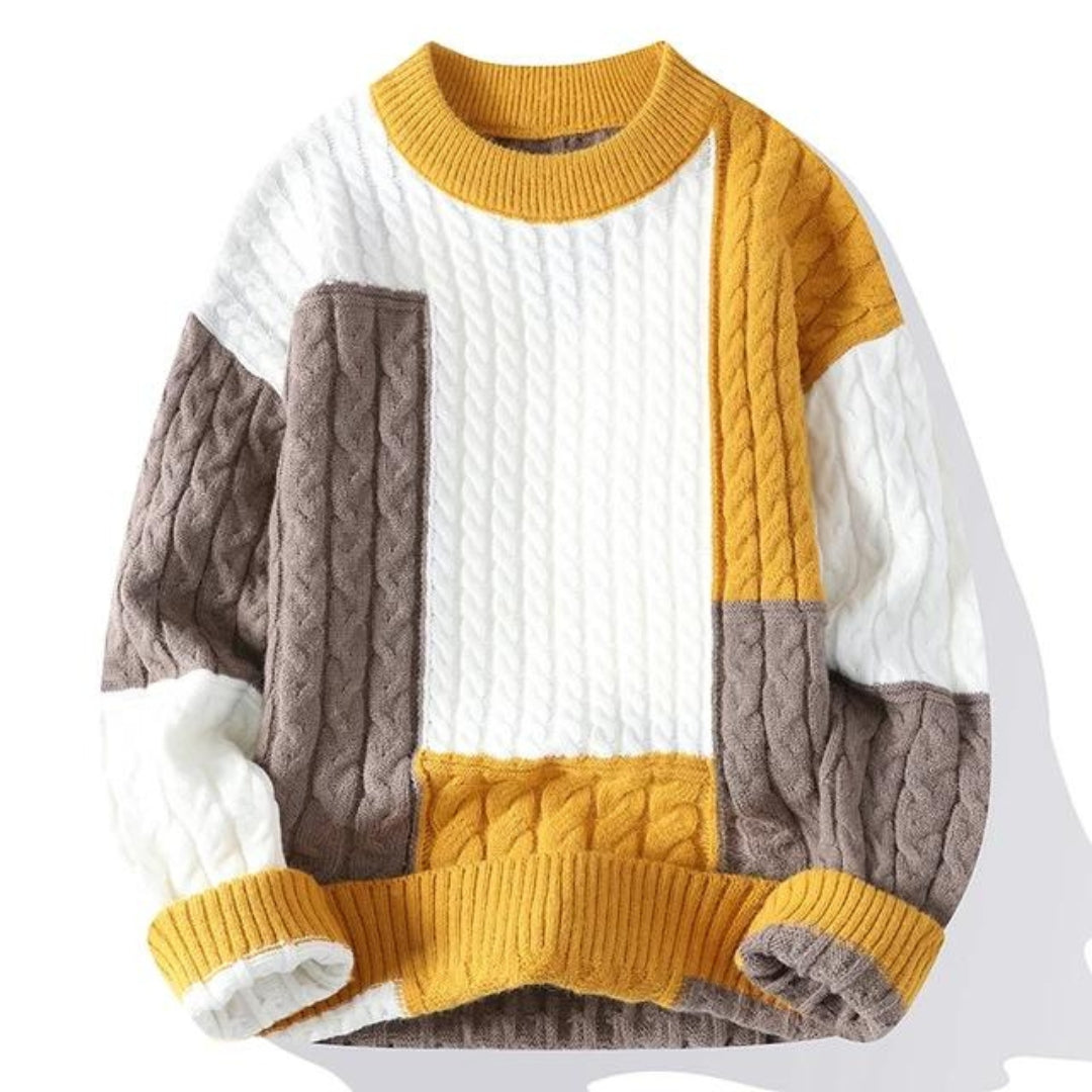 Connor Luxe Patchwork Sweater | Unique Comfort and Style